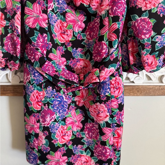 BLOGGERS FAVE NWOT ZARA Purple Pink Sheath Dress with Puff Sleeves - Picture 12 of 16